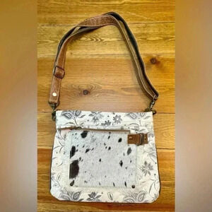 Myra Bag | Leather & Fabric Crossbody | Upcycled